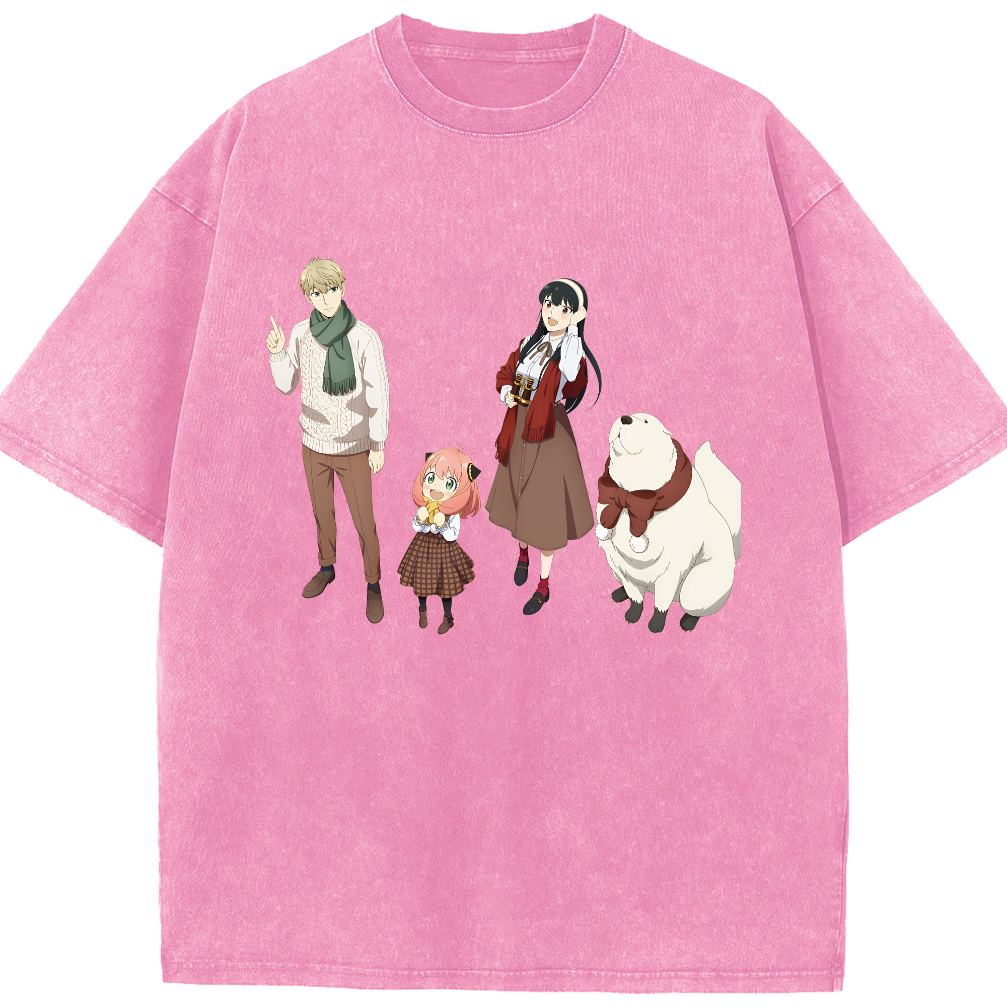 （画像用） SPY×FAMILY间谍家家酒 綿100% ヴィンテージ風 半袖Tシャツ（フロントプリント）